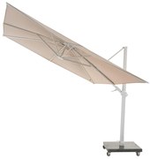 4 Seasons Outdoor Siesta PREMIUM 300 x 300 cm parasol zand doek met wit frame  Parasol    houtkleur weerbestendig