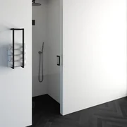 BRAUER Void nisdeur helder glas 60x200 omkeerbaar incl. glascoating mat zwart GS-VON1H60200MZ