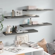 vidaXL Wandschappen zwevend 4 st 90x23,5x3,8 cm MDF hoogglans grijs