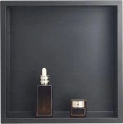VEVOR Douchenis, 10,16 x 33,02 x 33,02 cm, Verzonken wandnis, Doucheplank van roestvrij staal, Opberger voor zeep en shampoo, Duurzaam en eenvoudig te installeren, Zwart voor badkamer