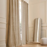 Gordijn in gewassen linnen met voering, met oogjes, Private