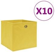 vidaXL Opbergboxen 10 st 28x28x28 cm nonwoven stof geel