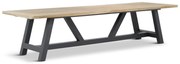 Dining Tuintafel rechthoekig 330 x 100 cm Aluminium/teak Grijs Trente