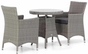 Tuinset Ronde Tuintafel 2 personen 70 cm Wicker Grijs Garden Collections Dublin/Bolton