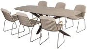 4 Seasons Outdoor Veneto dining set terre met Prado tafel met keramisch blad 240 x 105 cm  Tuinset    bruin weerbestendig