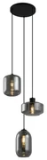 Moderne hanglamp zwart met smoke glas 3-lichts - Sheena Modern E27 rond Binnenverlichting Lamp