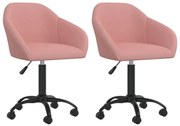 vidaXL Eetkamerstoelen draaibaar 2 st fluweel roze