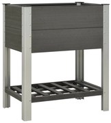 vidaXL Plantenbak verhoogd met schap 75x50x90 cm HKC grijs