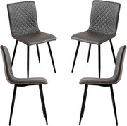Set 4 Rom Kunstlederen Stoelen