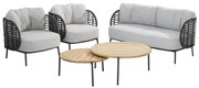 Fabrice stoel bank loungeset 5 delig antraciet rope 4 Seasons Outdoor