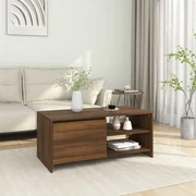 vidaXL Salontafel 102x50x45 cm bewerkt hout bruineikenkleurig