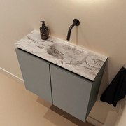 Mondiaz Ture DLux toiletmeubel 60cm smoke met wastafel glace rechts zonder kraangat