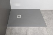 Gelco Mitia rechthoekige douchebak stone-look 140x100cm grijs