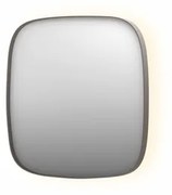 INK SP30 spiegel - 100x4x100cm contour in stalen kader incl indir LED - verwarming - color changing - dimbaar en schakelaar - geborsteld RVS 8409733