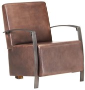 vidaXL Fauteuil echt leer verweerd bruin