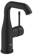 Grohe Essence New 1-gats wastafelkraan m-size m. gladde body voorsprong 11.4cm phantom black 24176KF1