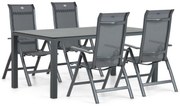 Tuinset 4 personen 180 cm Aluminium/textileen Grijs Hartman Alice/Mateo