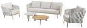 Taste by 4 Seasons Eva loungeset latte met Emma salontafels  Loungeset    houtkleur weerbestendig