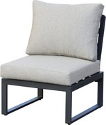 Lola middenelement aluminium antraciet soft grey kussens