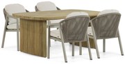 Tuinset 4 personen 180 cm Aluminium/rope Taupe Santika Furniture Santika