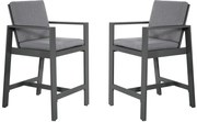 Lesli Living Barstoel - Malibu - 2 Stuks - Antraciet - Aluminium - Lesli Living