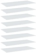 vidaXL Wandschappen 8 st 80x30x1,5 cm spaanplaat hoogglans wit