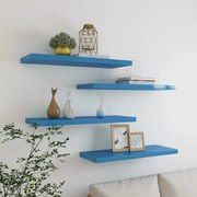 vidaXL Wandschappen zwevend 4 st 80x23,5x3,8 cm MDF blauw