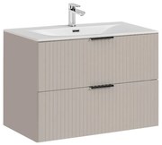 Comad Adele Cashmere badkamermeubel 80cm taupe met witte wastafel 1 kraangat