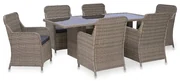 vidaXL 7-delige Tuinset poly rattan bruin