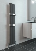 Eastbrook Berlini verticale aluminium radiator 180x18,5cm Antraciet 632 watt