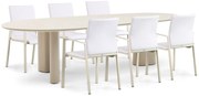 Tuinset 6 personen 240 cm Aluminium/textileen Taupe Lifestyle Garden Furniture Rome/Weave