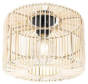 Oosterse plafondlamp zwart met rotan - MaudOosters E27 rond Binnenverlichting Lamp