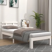 vidaXL Bedframe massief hout wit 75x190 cm 2FT6 Small Single