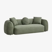 3-zitsbank In Coco Chenille Stof Chenille Groen – Salie - Sklum