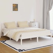 vidaXL Bedframe massief grenenhout wit 160x200 cm