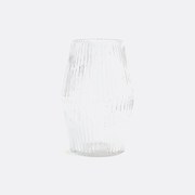 Vaas in glas met groeven, cilindervorm H25 cm, Afa