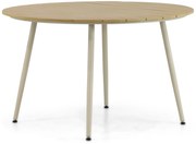 Dining Tuintafel rond 125 cm Aluminium/Polywood (teakfinish) Taupe Matale