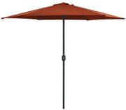 vidaXL Parasol met aluminium paal 270x246 cm terracottakleurig