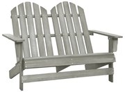 vidaXL Tuinstoel 2-zits Adirondack massief vurenhout grijs