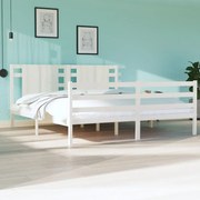 vidaXL Bedframe massief grenenhout wit 180x200 cm 6FT Super King