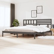 vidaXL Bedframe massief grenenhout grijs 180x200 cm 6FT Super King