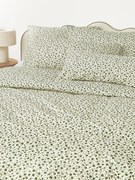 Gewassen katoenen dekbedovertrek Nolana met fijn bloemenpatroon