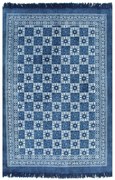 vidaXL Kelim vloerkleed met patroon 160x230 cm katoen blauw