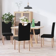 vidaXL Eetkamerstoelen 4 st stof zwart