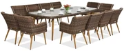 Exclusieve dining tuinset met grote tafel Córdoba voor 12 personen Garden Point bruin