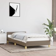 vidaXL Bedframe met hoofdeinde stof taupe 90x190 cm