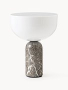 Kleine draagbare LED-tafellamp Kizu van marmer, dimbaar