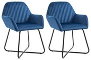 vidaXL Eetkamerstoelen 2 st fluweel blauw