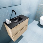 Mondiaz Ada 60cm toiletmeubel washed oak met wastafel urban midden zonder kraangat