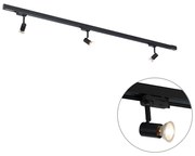 Modern 3-fase railsysteem met 3 Spot / Opbouwspot / Plafondspots zwart links - 3-Phase Jeany Modern GU10 Binnenverlichting Lamp